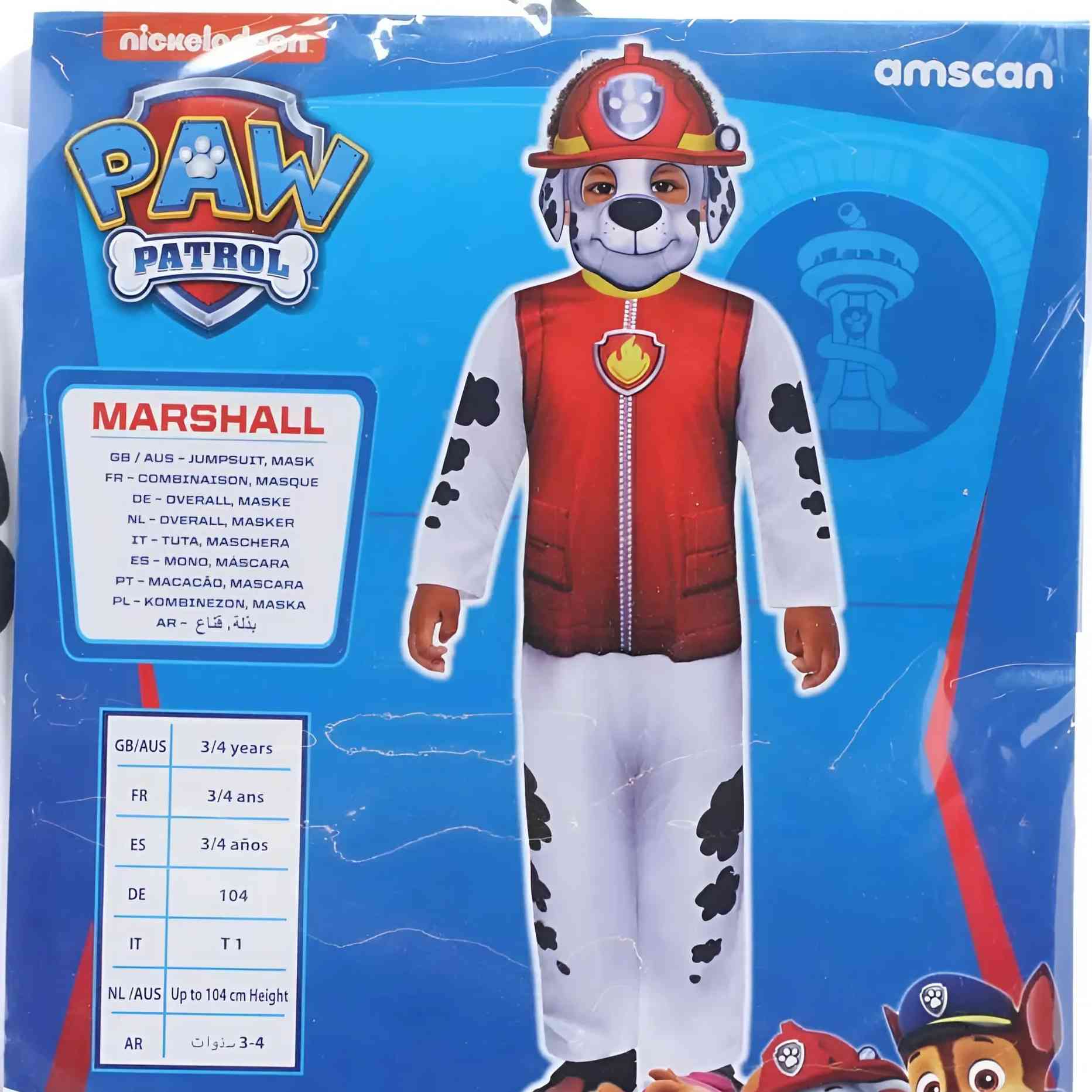 3-4 YRS PAW PATROL MARSHALL