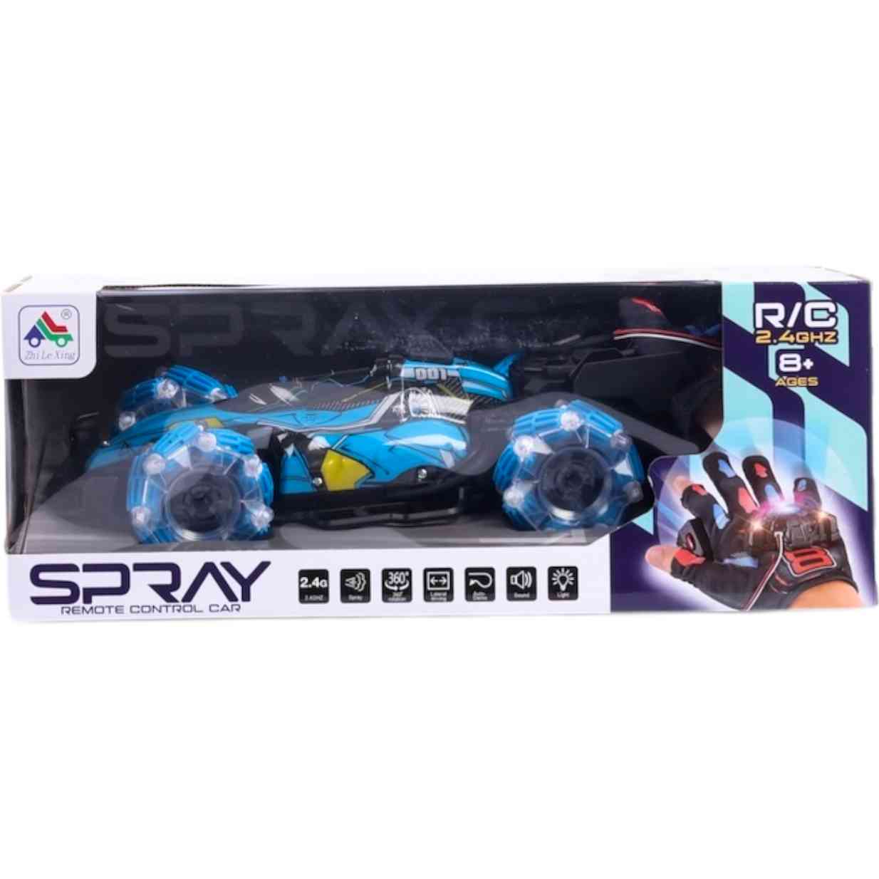 SPRAY RC STUNT CAR  BLUE -HAND GESTURE CONTROL