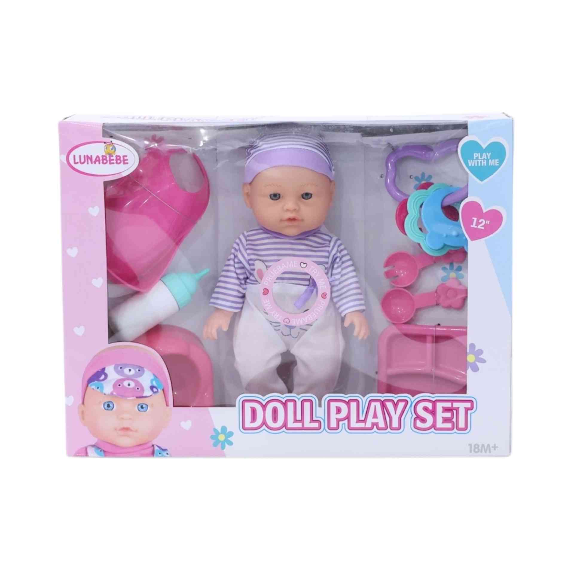 NEWBORN BABY DOLL PLAYSET- LUNABEBE