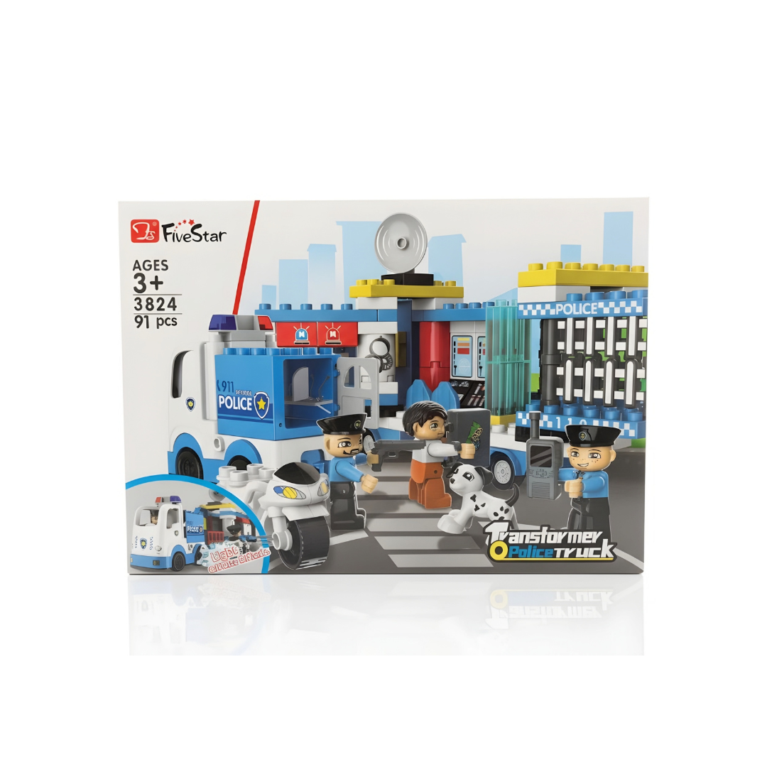 POLICE TRUCK BUILDING BLOCK SET