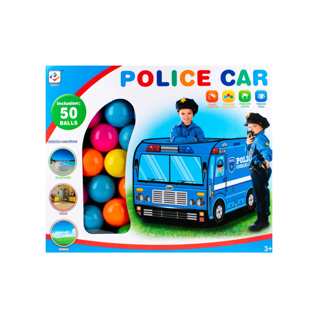 POLICE CAR PLAY TENT WITH BALLS