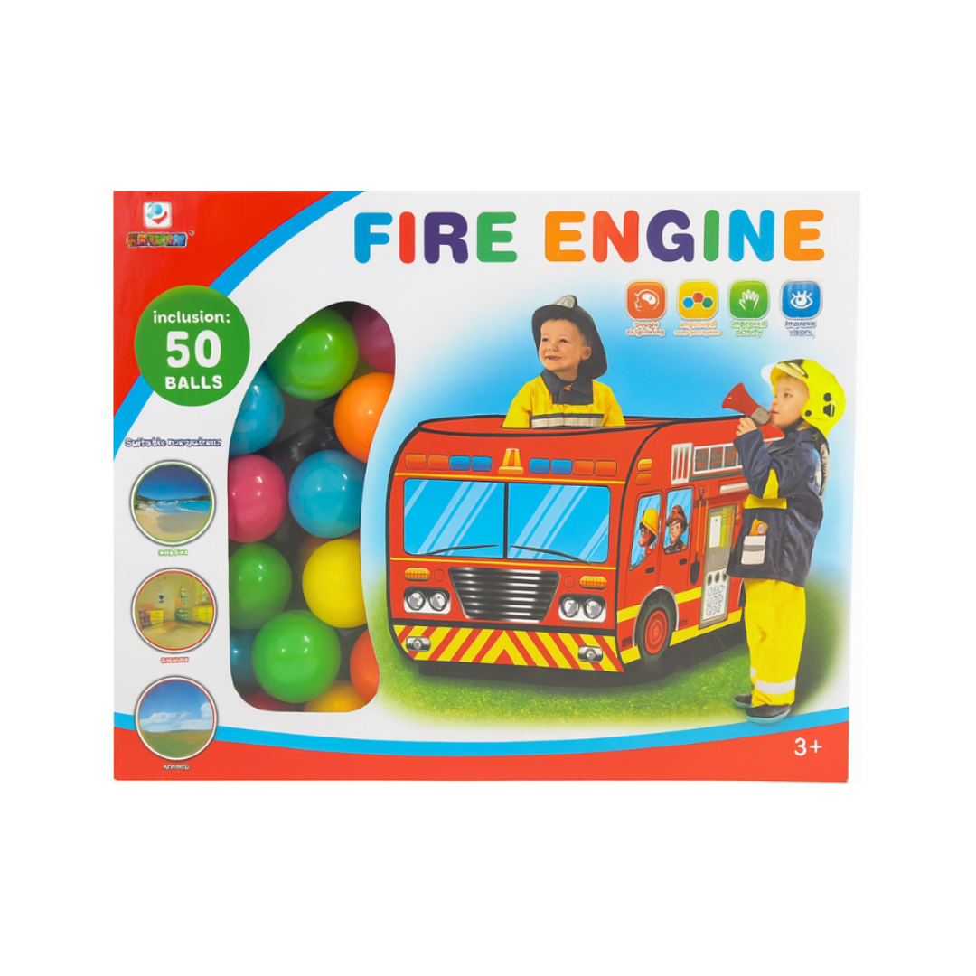 FIRE ENGINE PLAY TENT WITH BALLS