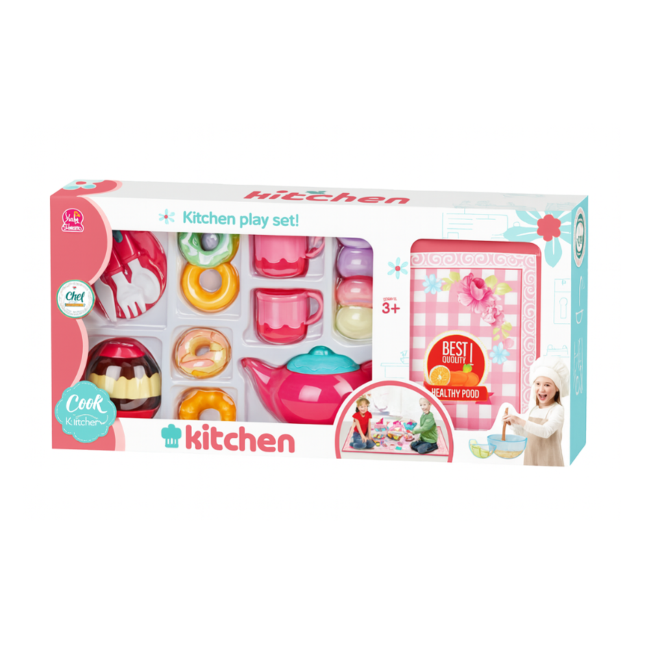 KITCHEN PLAY TEA SET – PINK