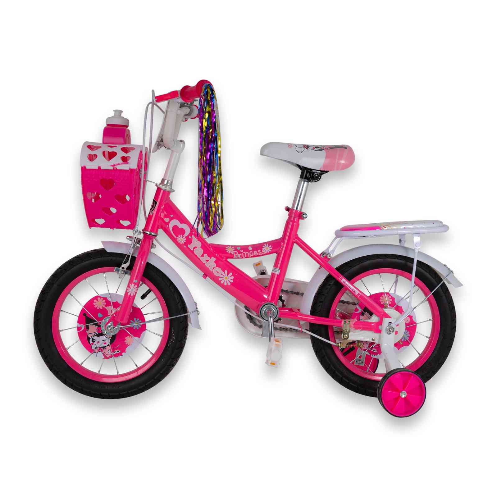 PINK HEART PRINCESS BIKE - SIZE 14