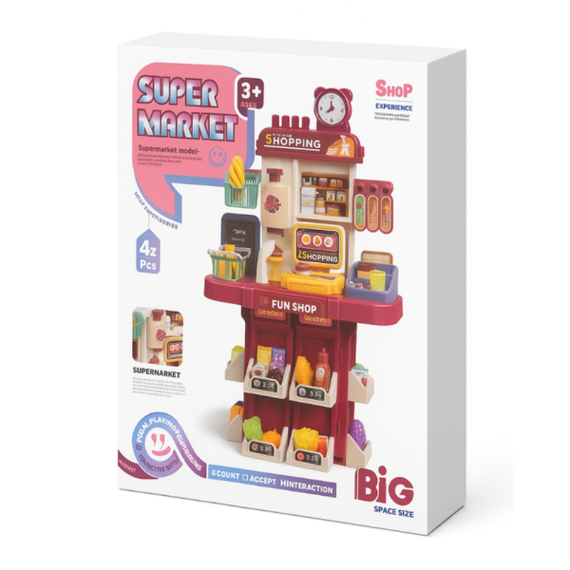 SUPERMARKET ROLE PLAY SET WITH COUNTER & ACCESSORIES