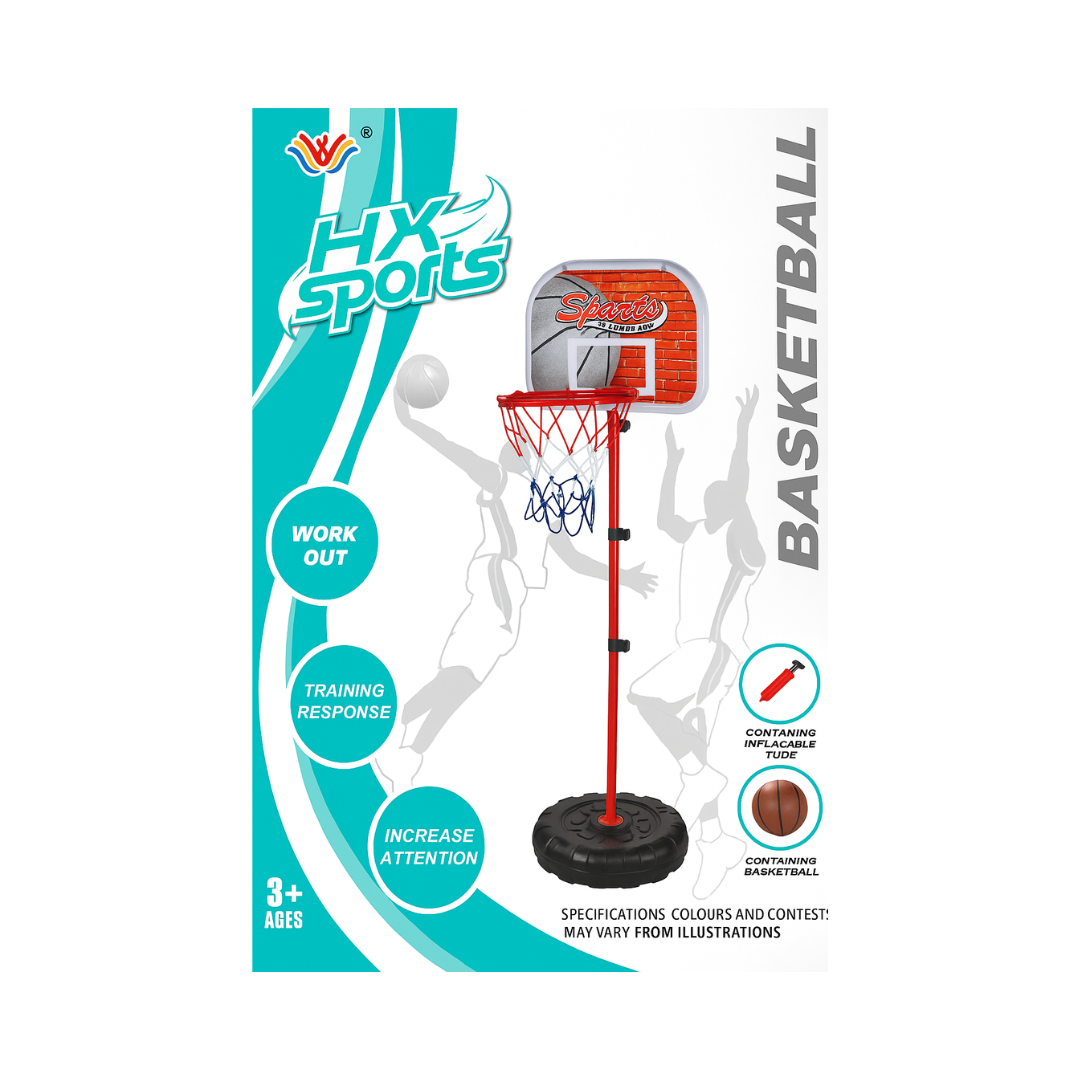 RED ADJUSTABLE BASKETBALL HOOP PLAY SET