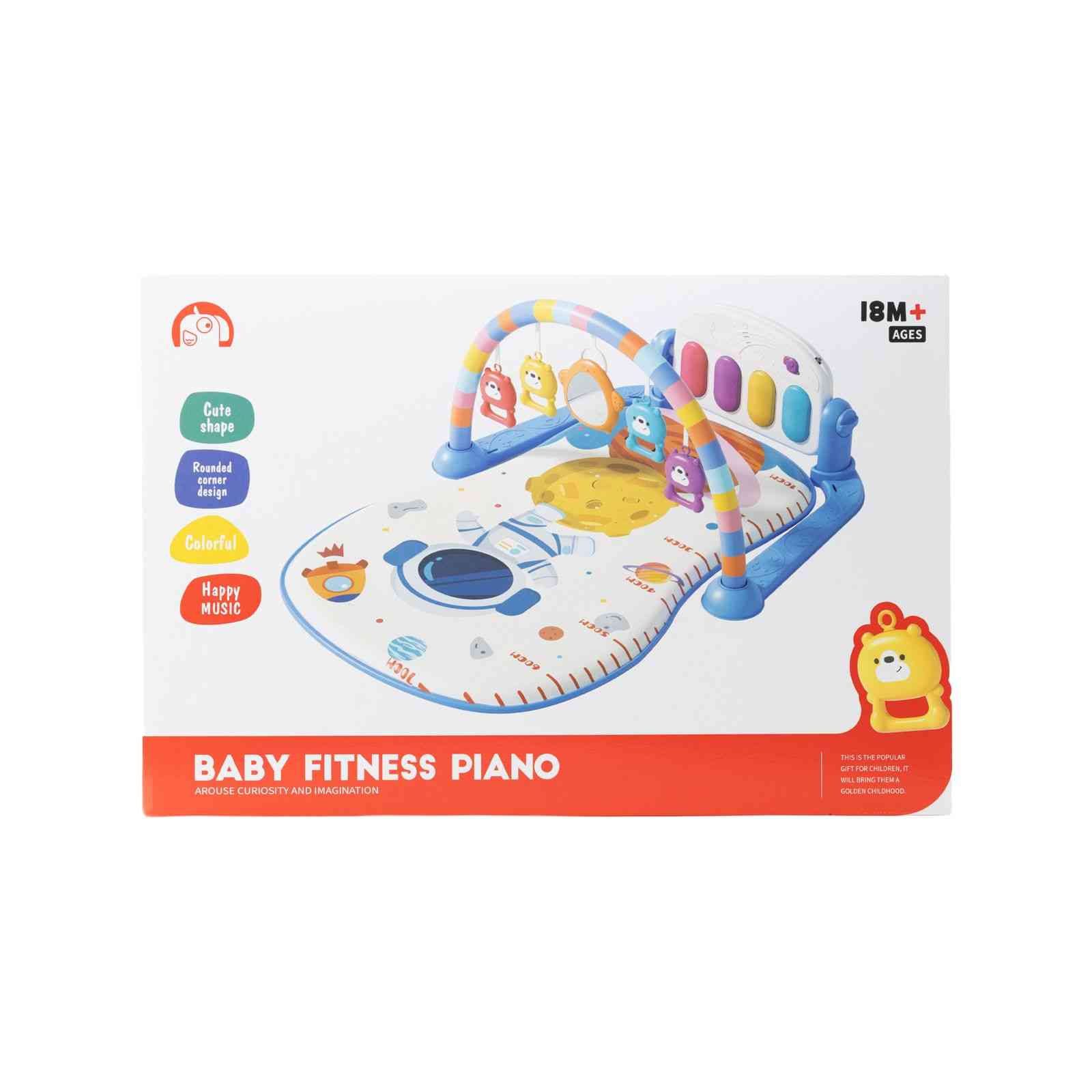 BABY ACTIVITY GYM WITH PIANO – SPACE PRINT (BLUE)