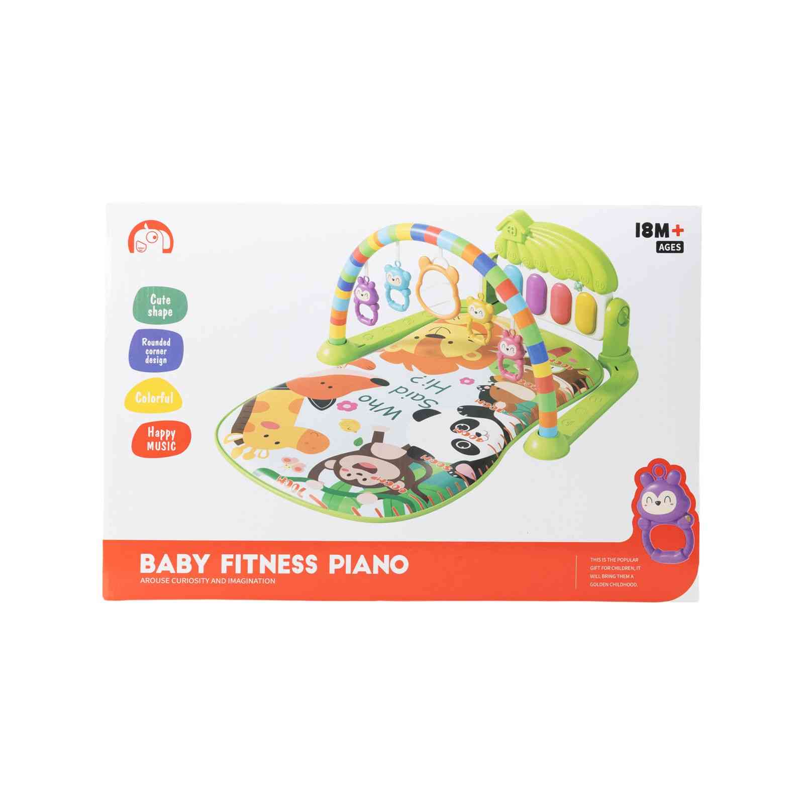 BABY ACTIVITY GYM WITH PIANO – JUNGLE PRINT (GREEN)