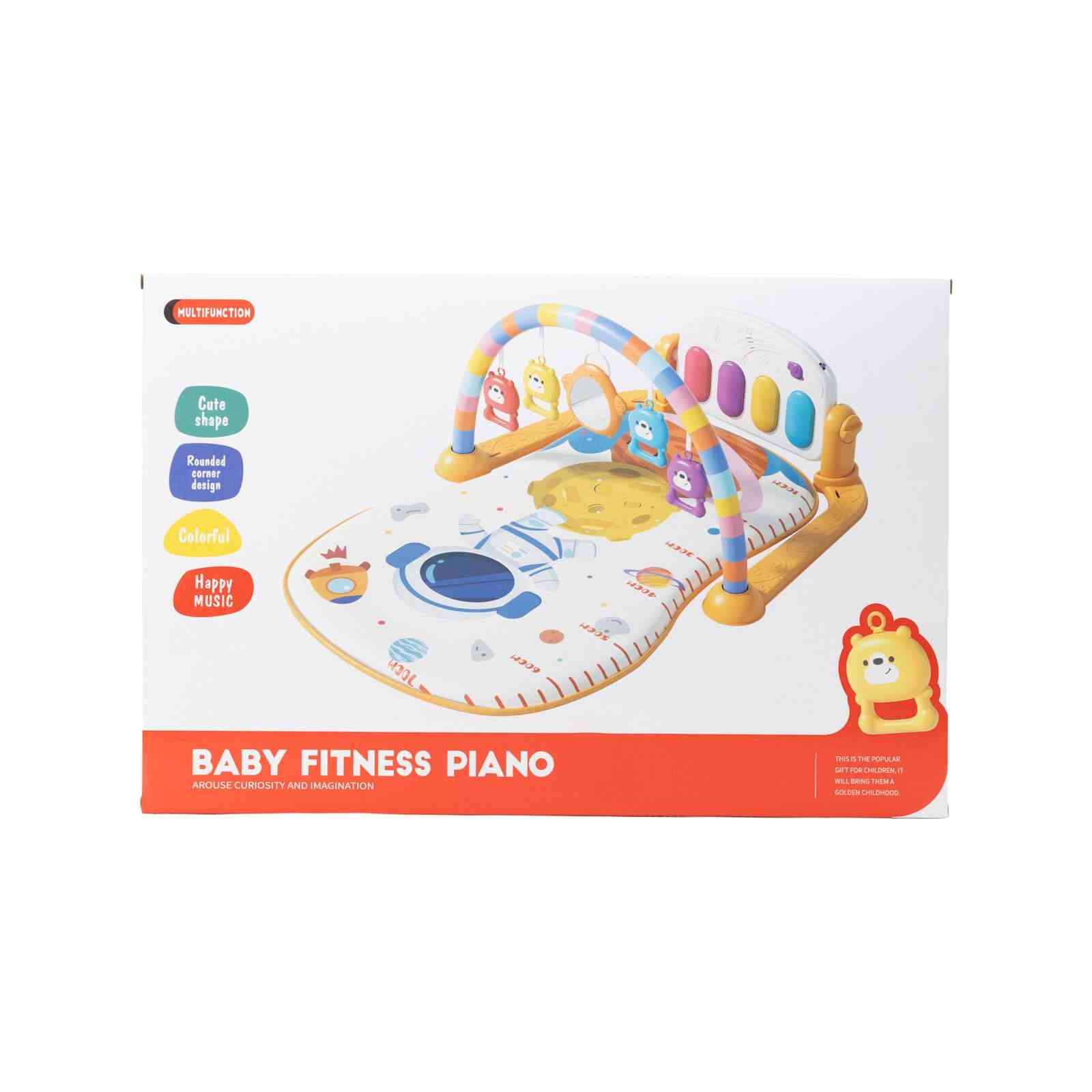 BABY ACTIVITY GYM WITH PIANO – SPACE PRINT (YELLOW)