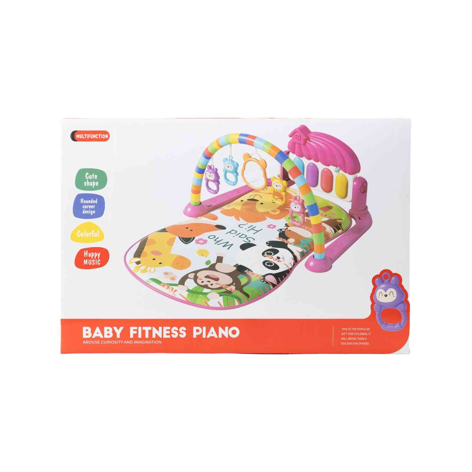 BABY ACTIVITY GYM WITH PIANO – JUNGLE PRINT (PINK)