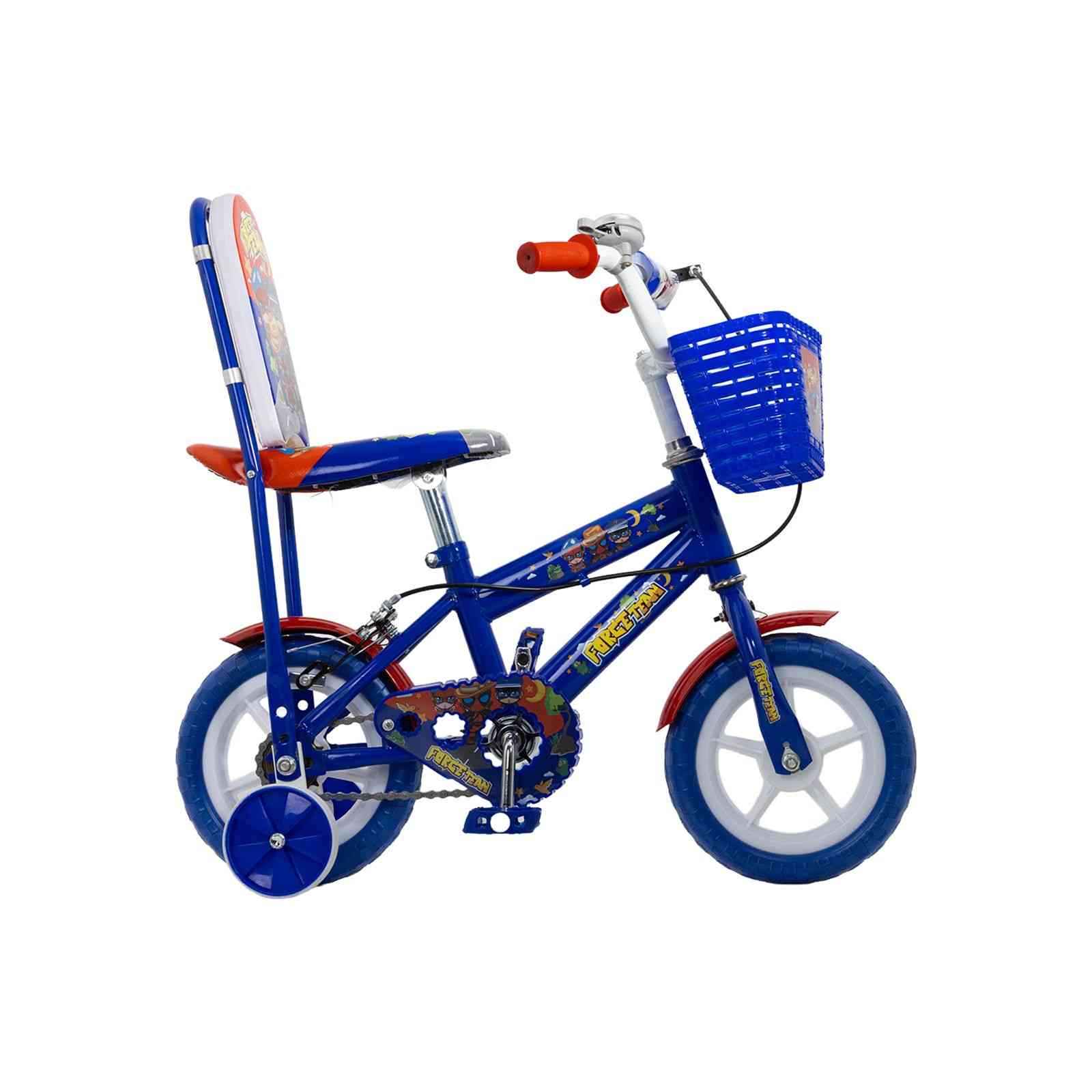 KIDS BLUE BICYCLE WITH BASKET & BACKREST