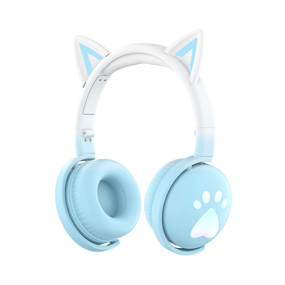CUTE CAT EARS BLUETOOTH WIRELESS MUSIC HEADSET - BLUE