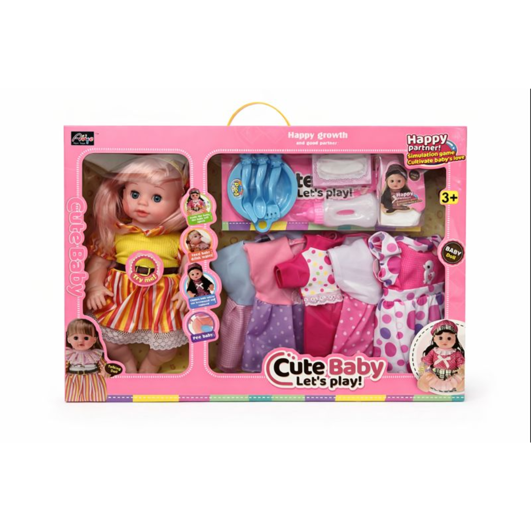 CUTE BABY LET’S PLAY – COLORFUL OUTFIT DOLL SET