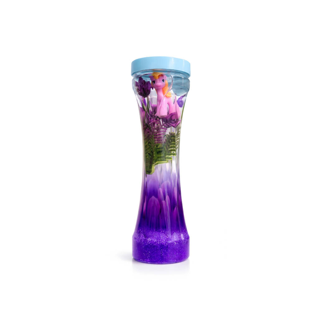 MAGIC GLITTER SLIME TUBE WITH UNICORN FIGURE (PURPLE)
