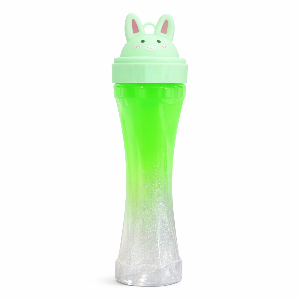 BUNNY GLITTER SPIRAL SLIME TUBE – NEON GREEN