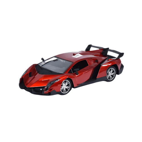RED 4 FUNCTION R/C CAR WITH BATTERY,USB PEDAL WHEEL 1:12 - Red