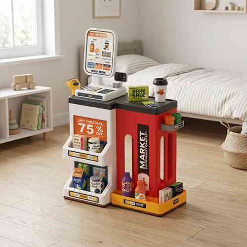 Supermarket Cash Register Playset with Scanner & Accessories