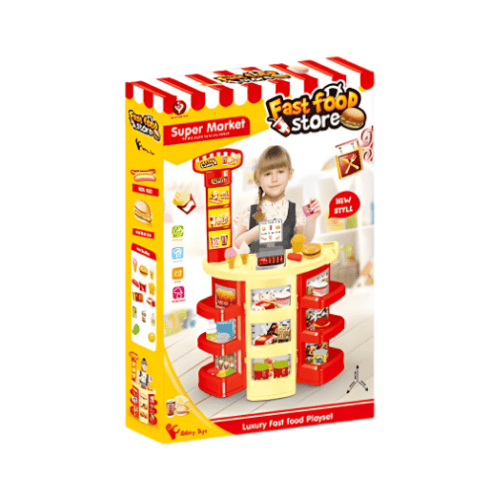 Fast Food Restaurant – Cashier & Chef Playset - RED & YELLOW