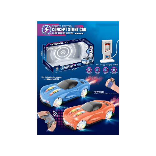 Smart Stunt Car with LED Lights, Mist Spray & Remote - Red