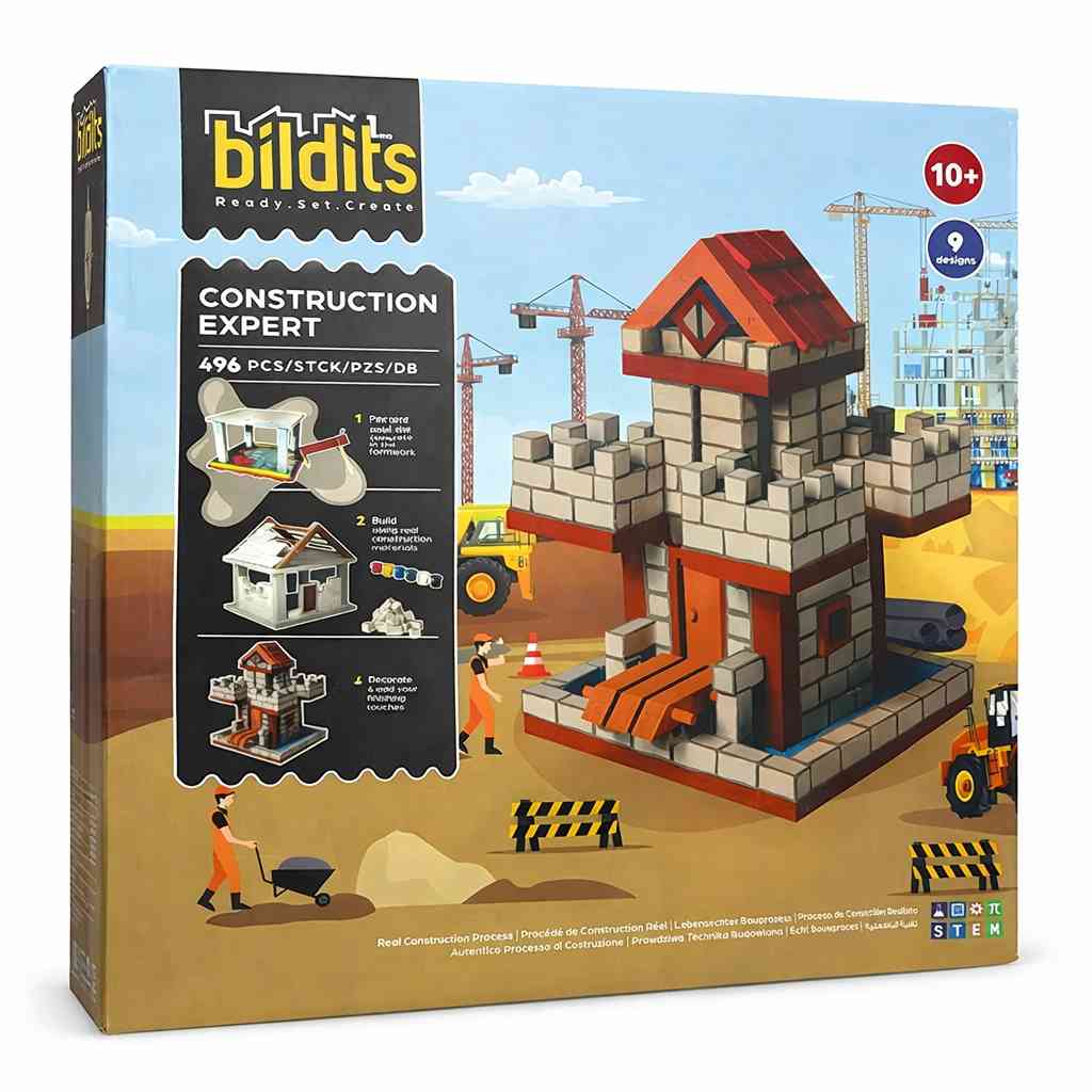 Buildits Construction Expert STEM Building Kit(496 Pcs)
