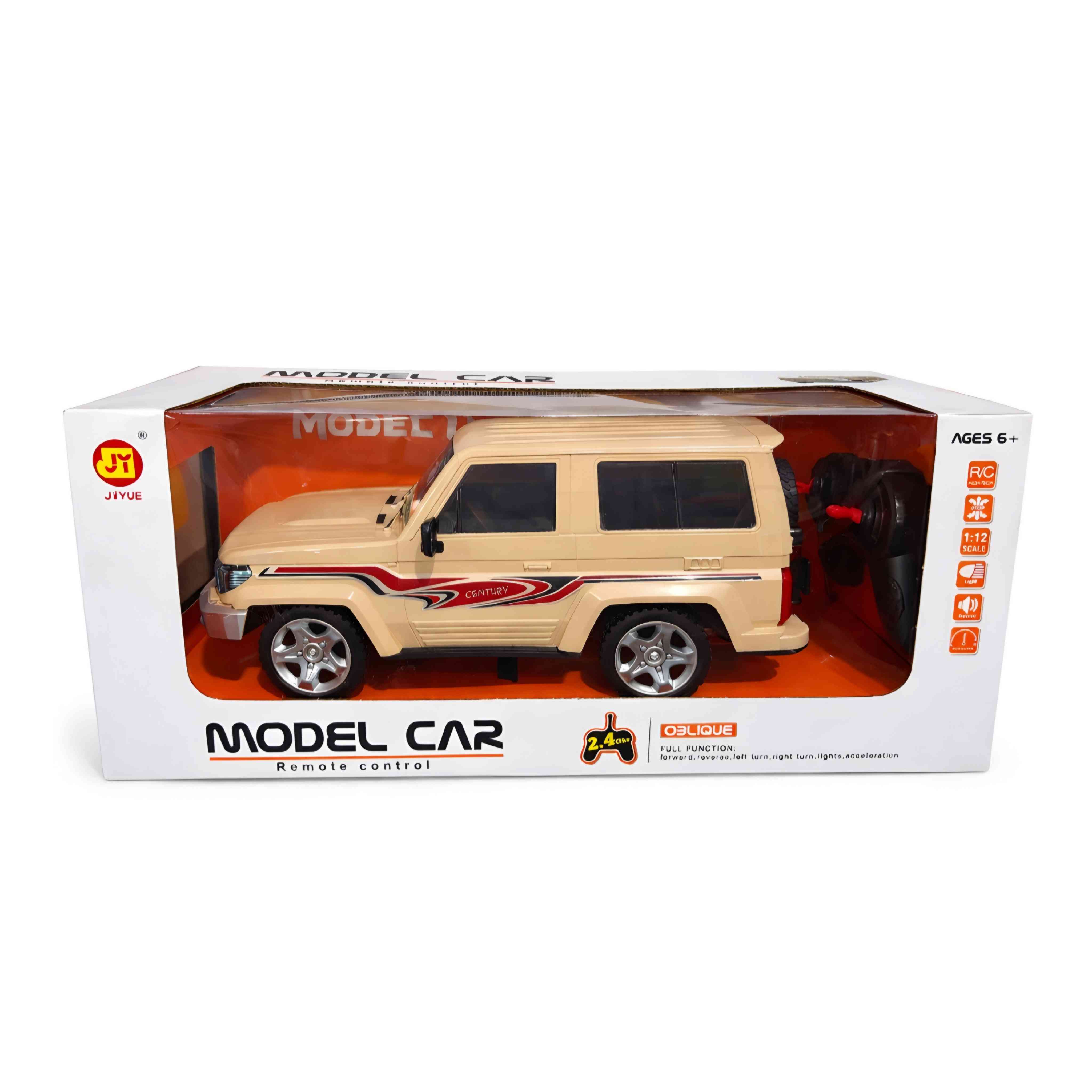 Jeep Style RC Off-Road SUV 1:12 with Lights & Sound – 2.4GHz - beige
