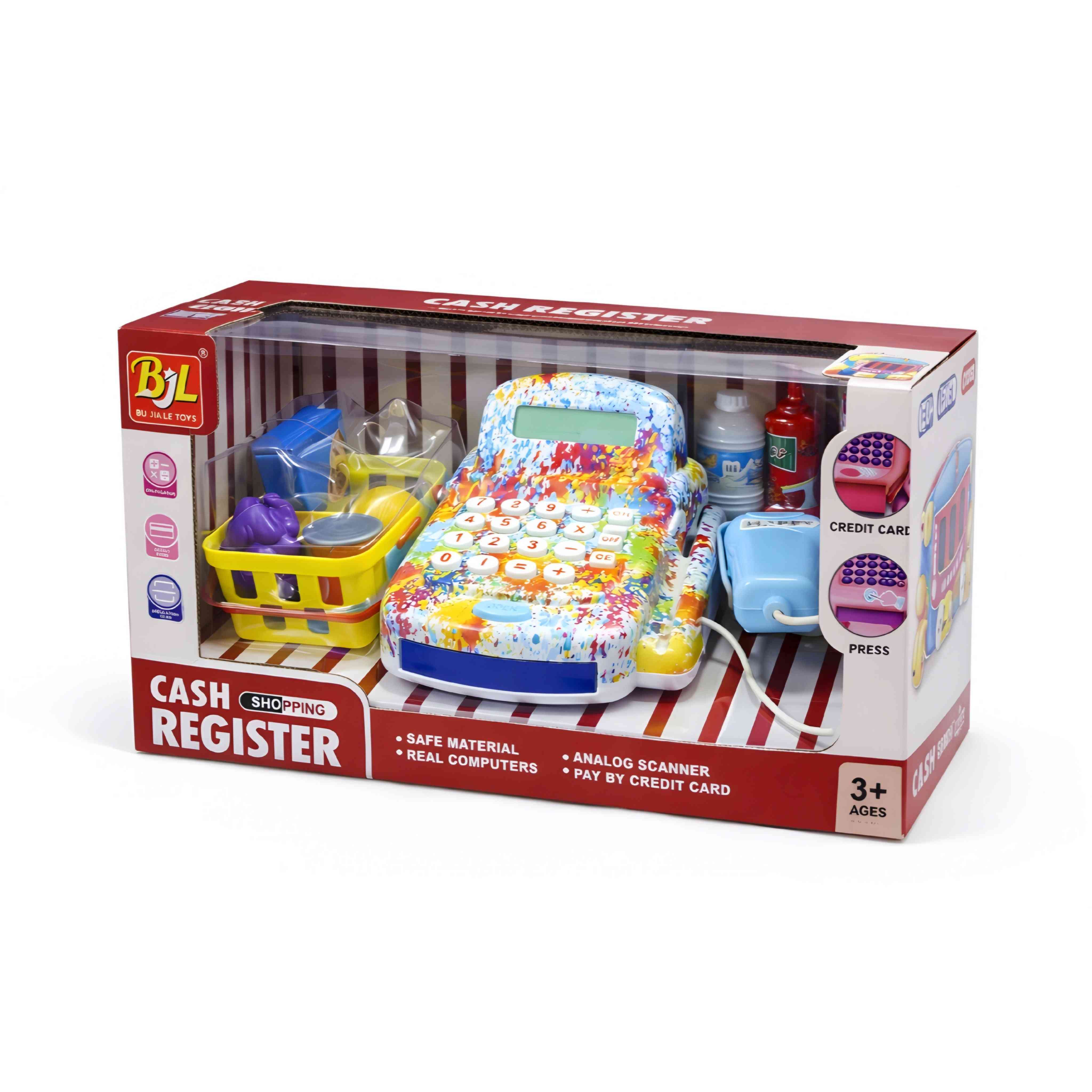 Cash Register Playset with Scanner & Credit Card – Shopping Role Play - Graffiti