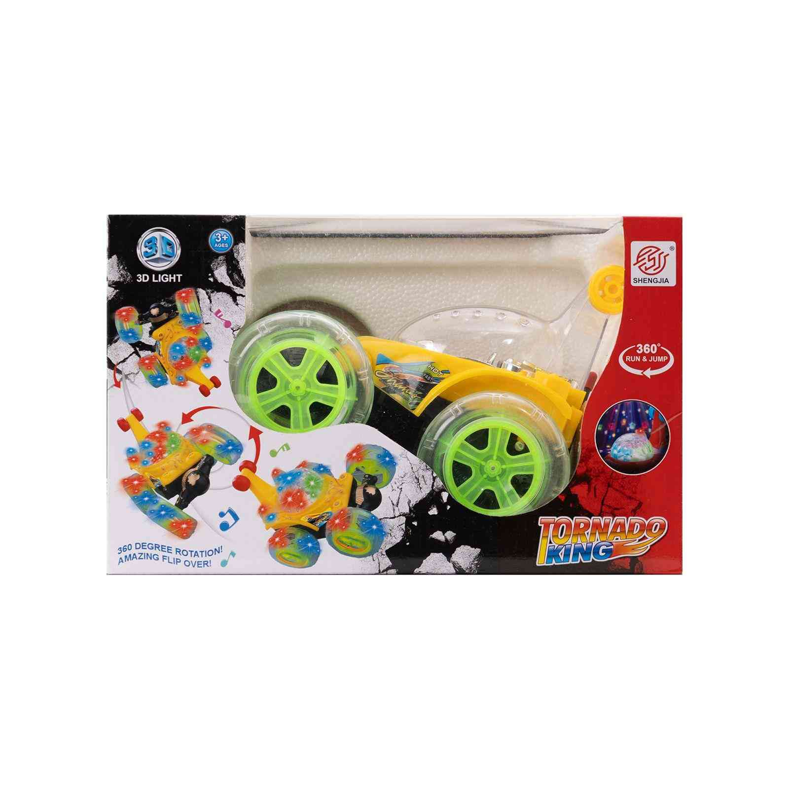 Tornado King Twister Car With Remote Control - yellow