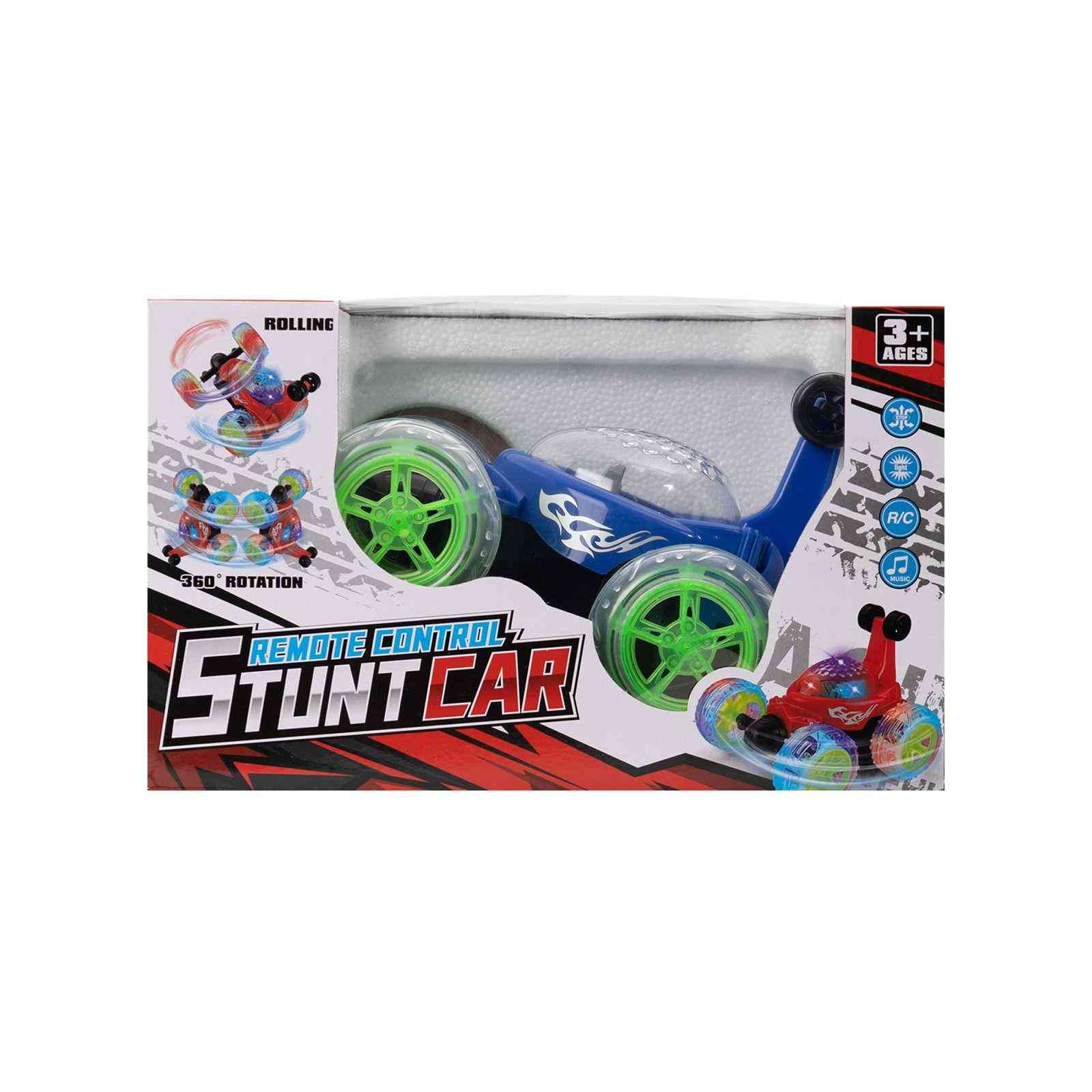 R/C Stunt Car with 360° Flip & LED Wheels - blue