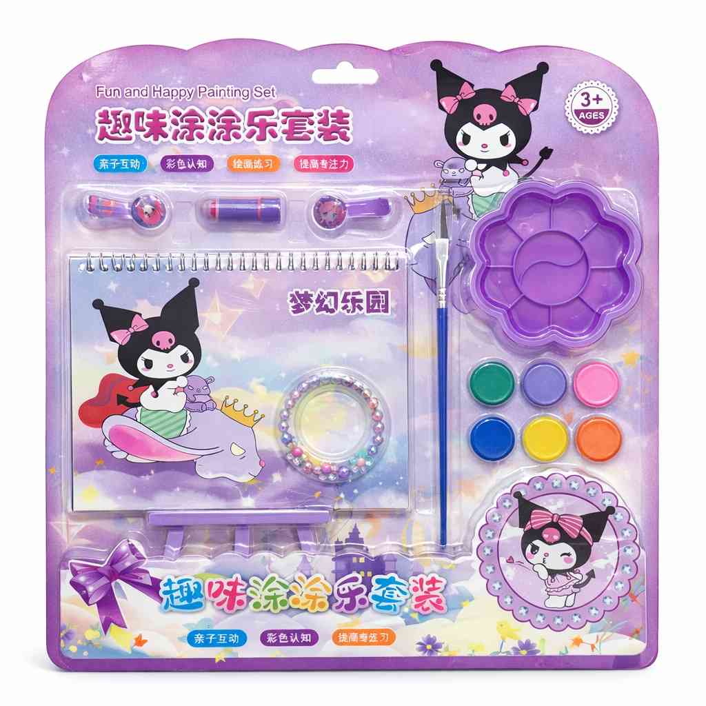 Kids Painting & Coloring Set – Cute Cartoon Theme