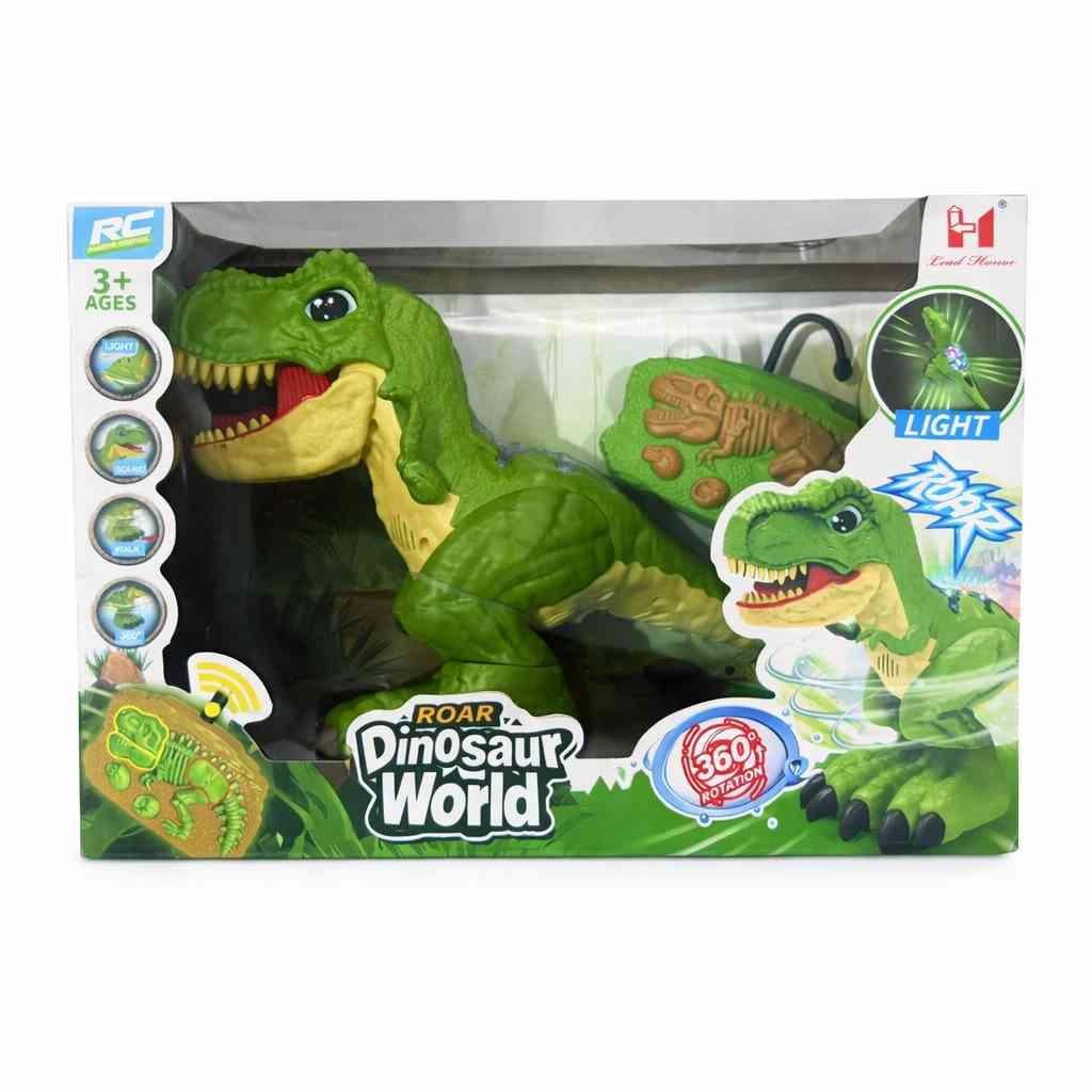 RC Roar Dinosaur World – 360° Rotation Walking with Light & Sound- Green
