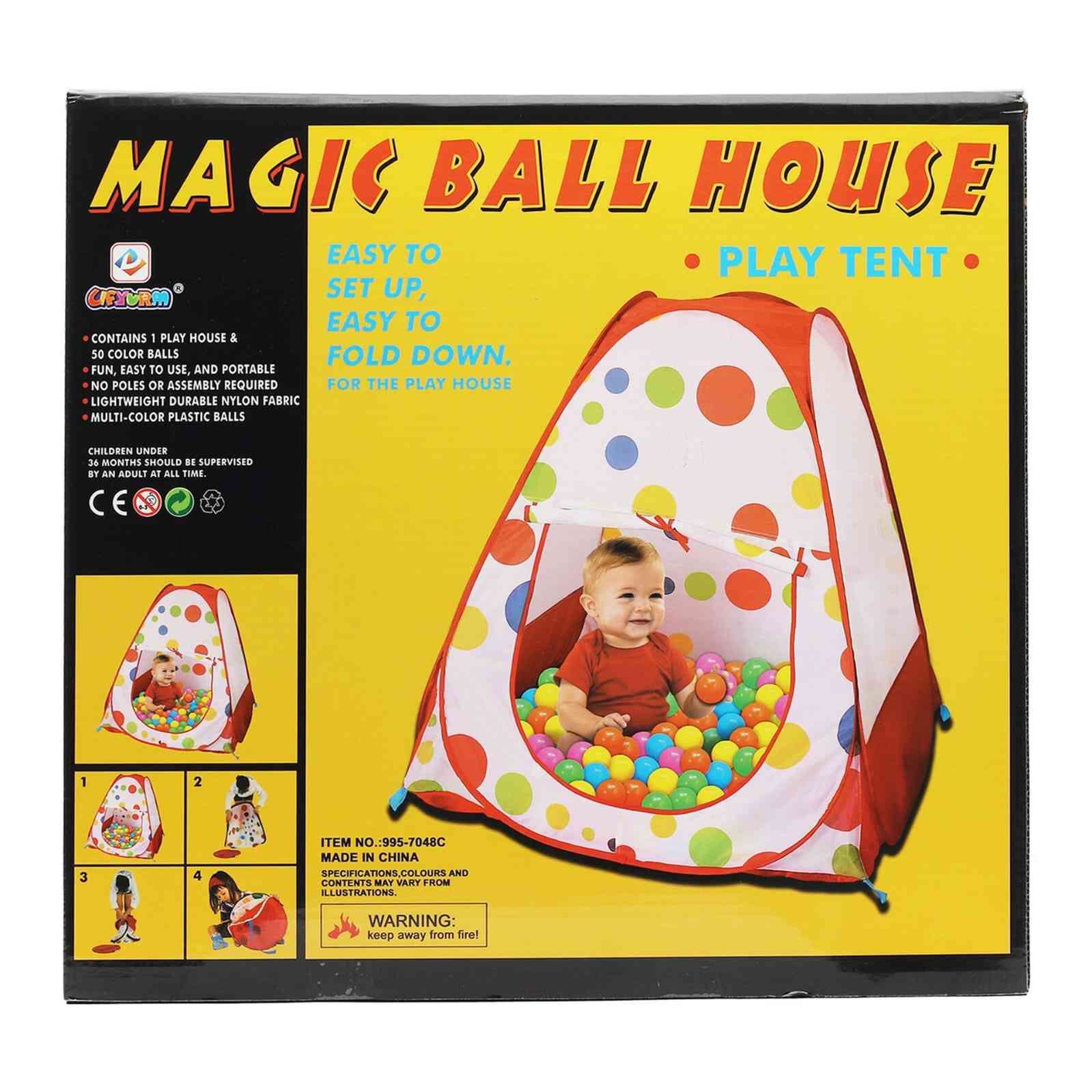 Magic Ball House Play Tent - 50 colorful balls
