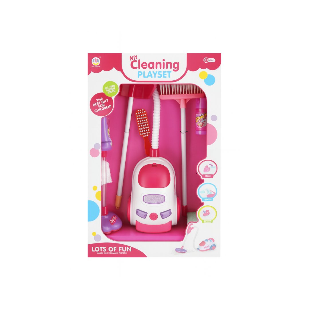 CLEANING PLAYSET – VACUUM CLEANER WITH MOP, BROOM & ACCESSORIES