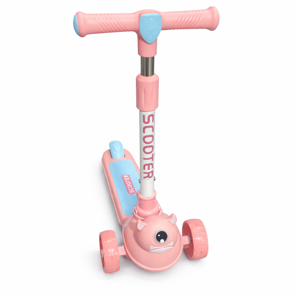 3-Wheel Kids Scooter – Cartoon Design - Pink