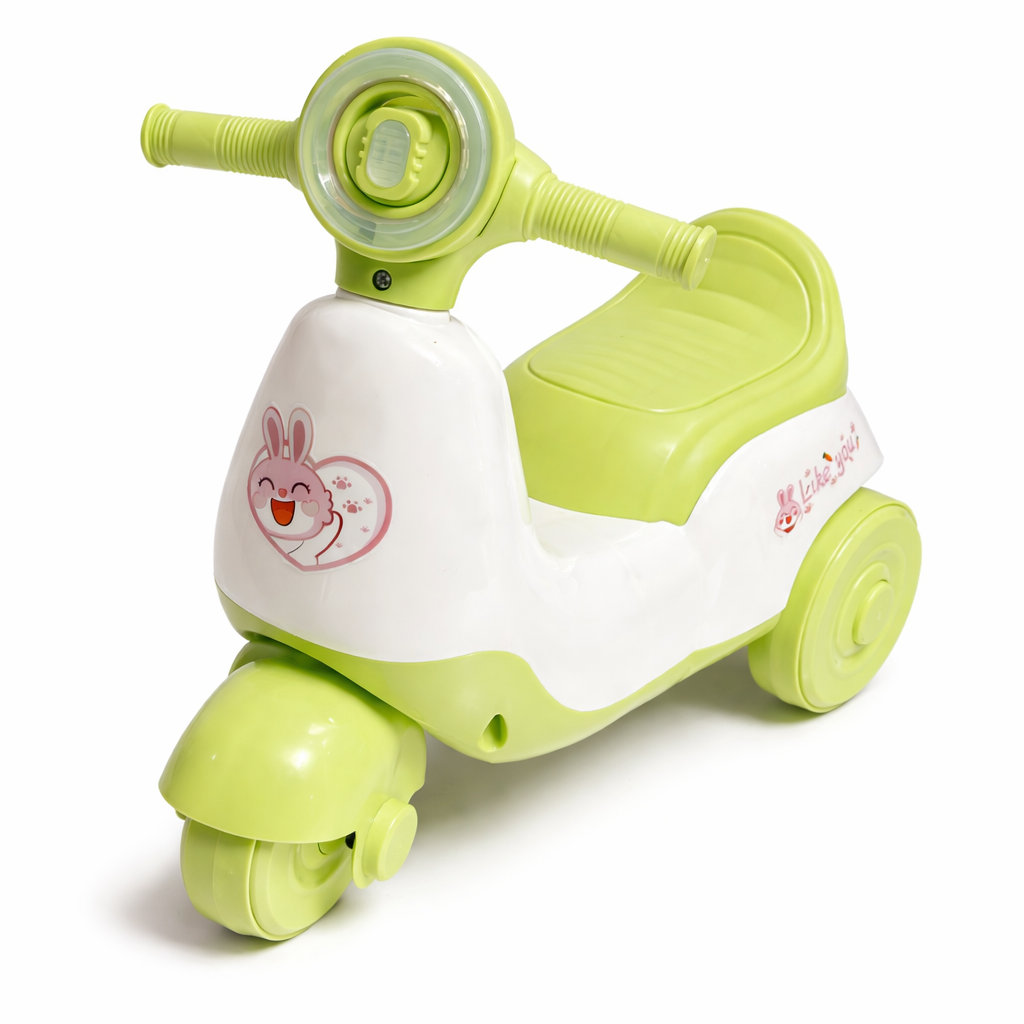 Kids Ride-On Scooter – Cute Bunny Design (Green)