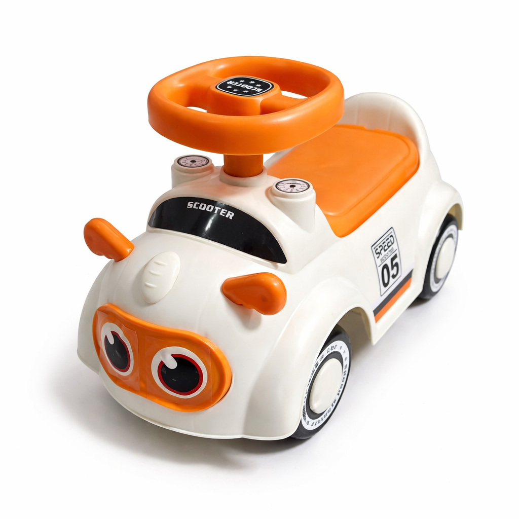 Kids Ride-On Cartoon Car - Orange
