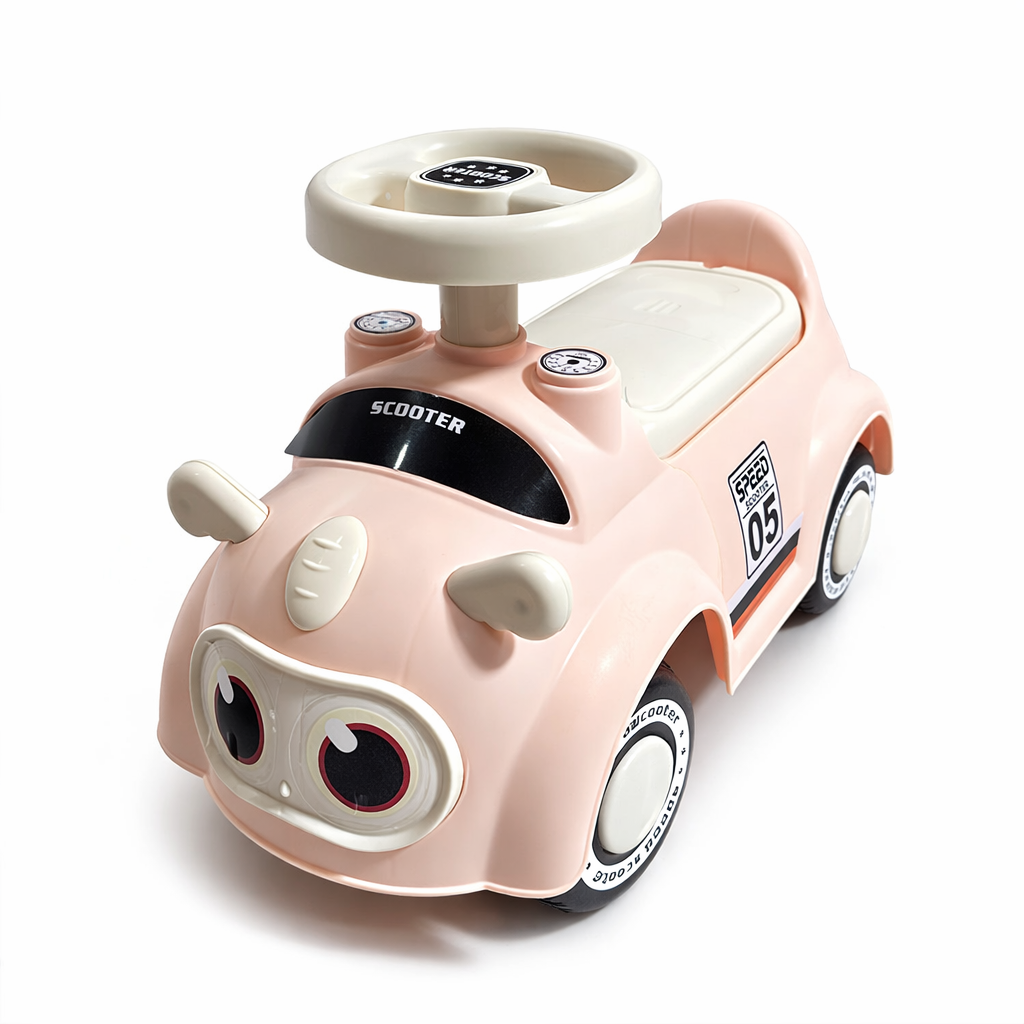 Kids Ride-On Cartoon Car - Pink