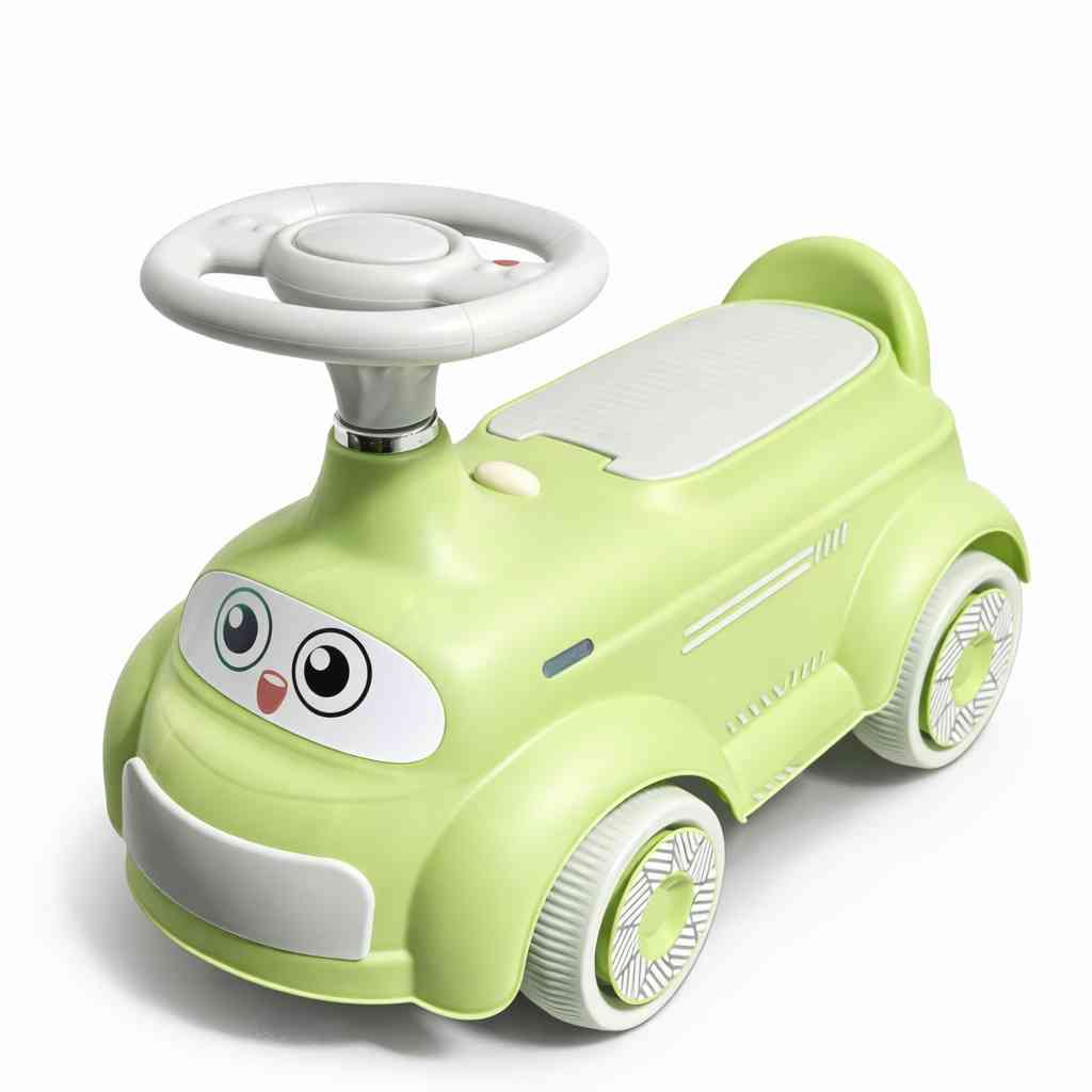 Kids Ride-On Car – Green Cartoon Design