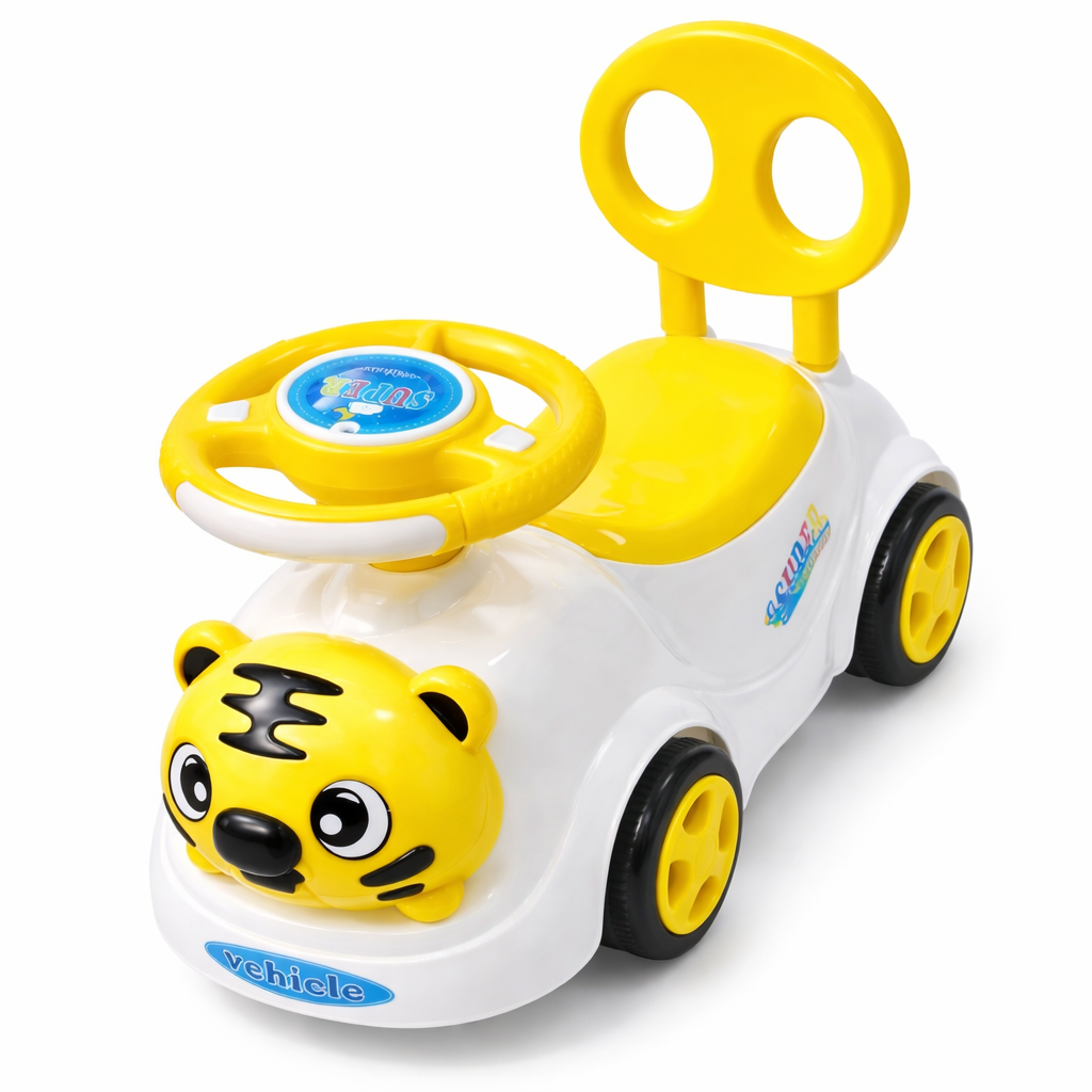 Kids Ride-On Tiger Car - Yellow