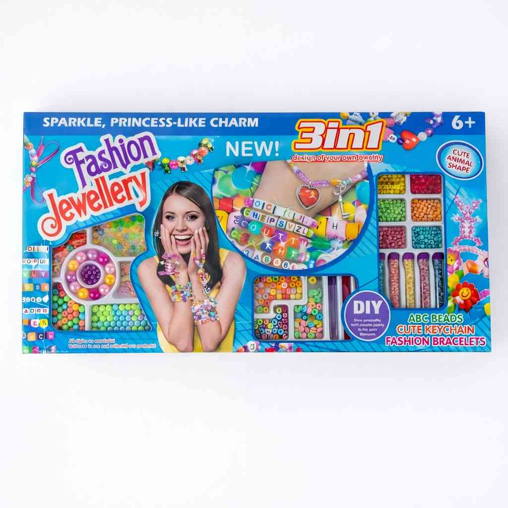 3-in-1 Fashion Jewellery DIY Beads Craft Set for Kids