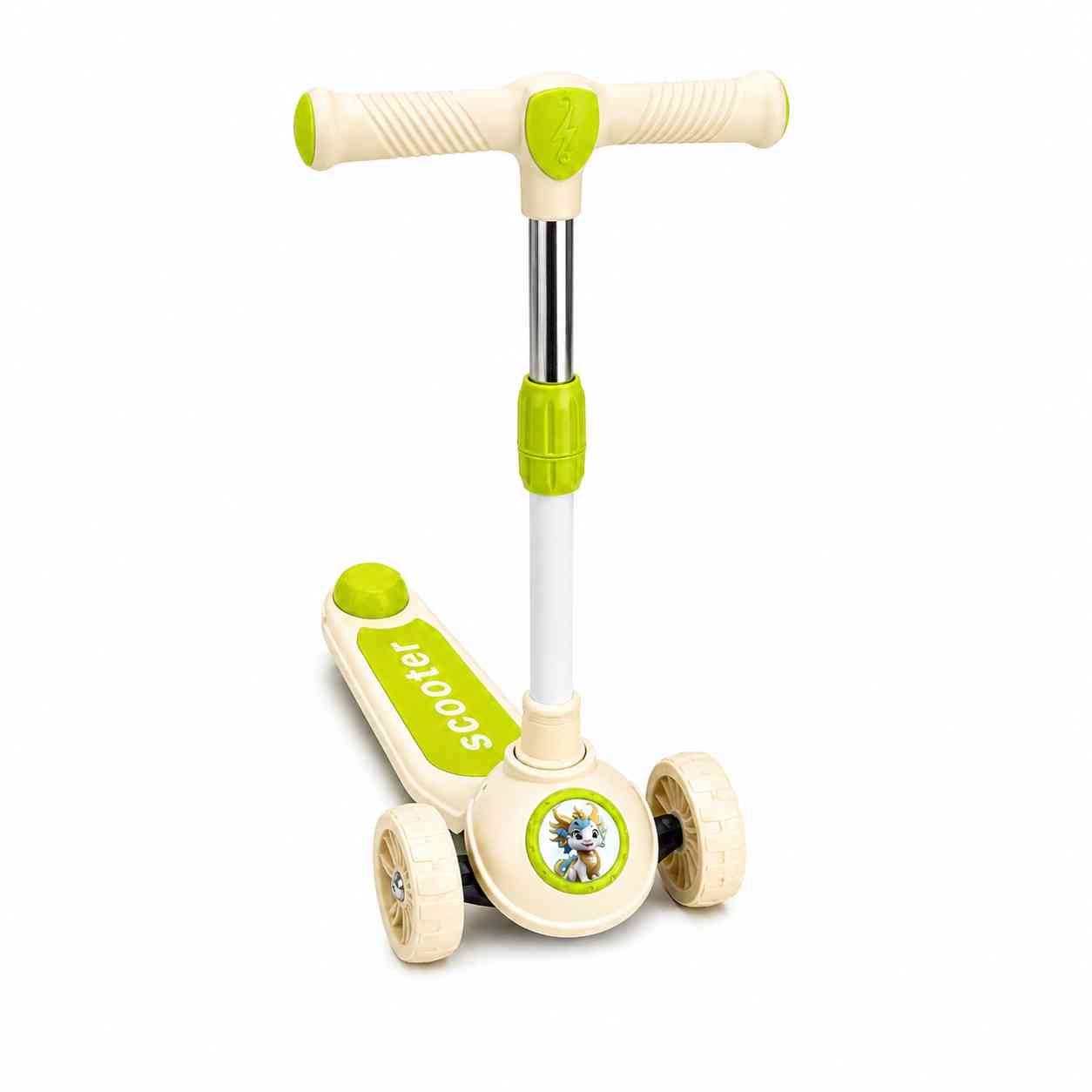 Kids 3-Wheel Scooter Elegant Design with Adjustable Handle - Green