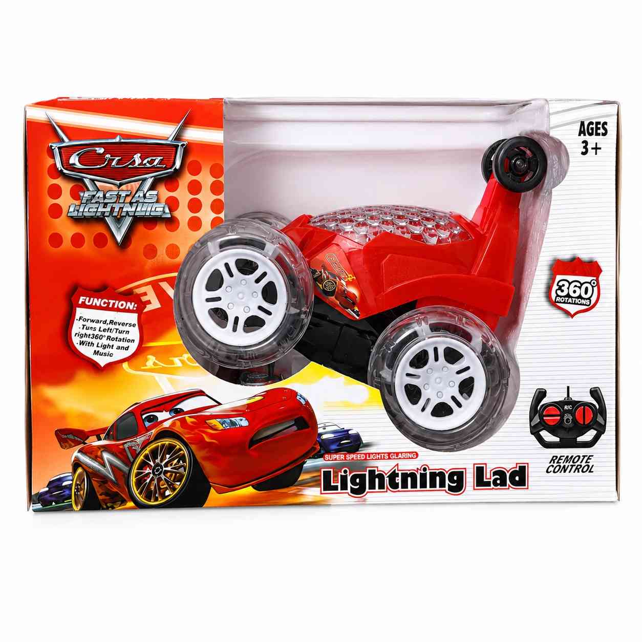 RC Stunt Car with 360° Spins & Lights- Cars