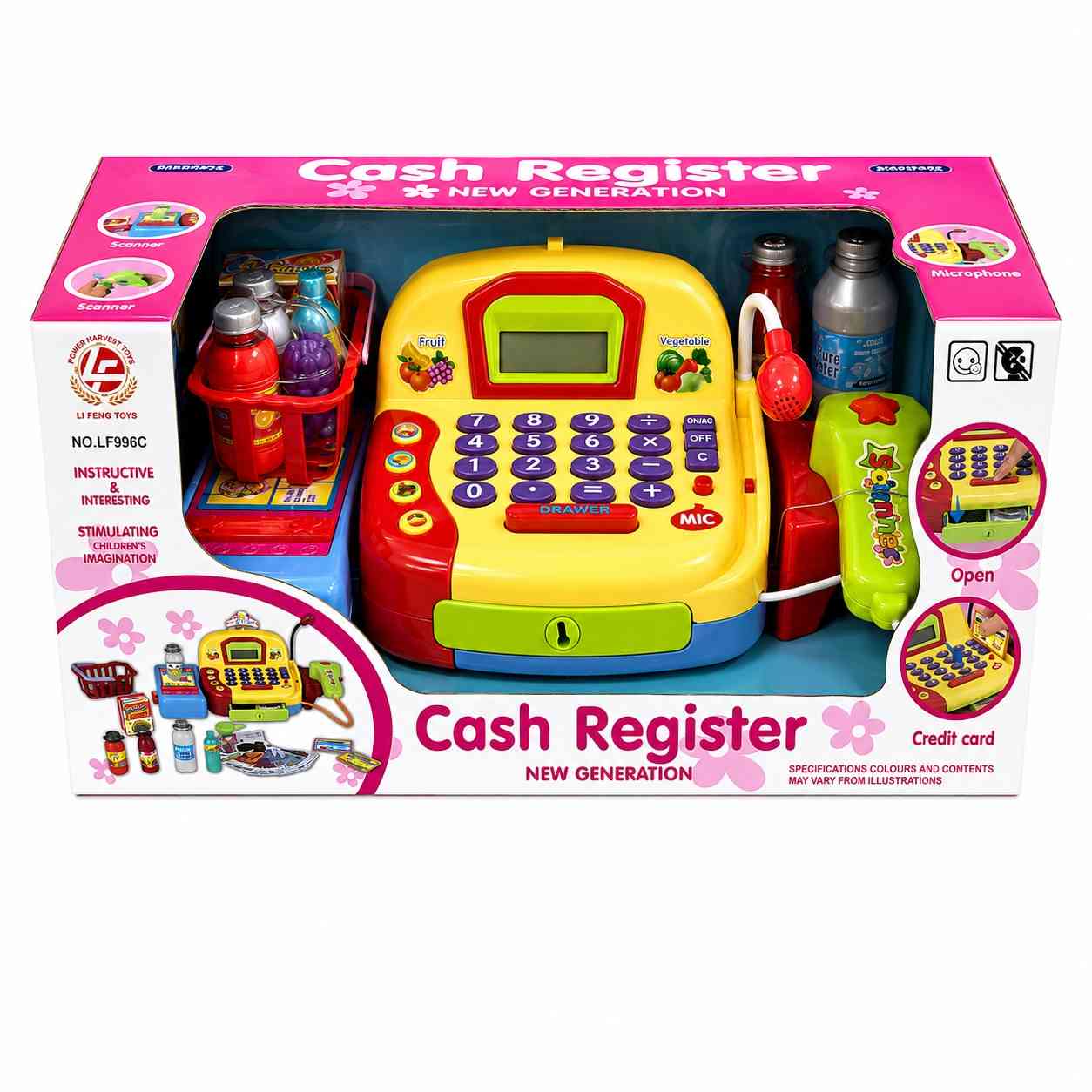 Kids Cash Register Play Set with Scanner & Accessories
