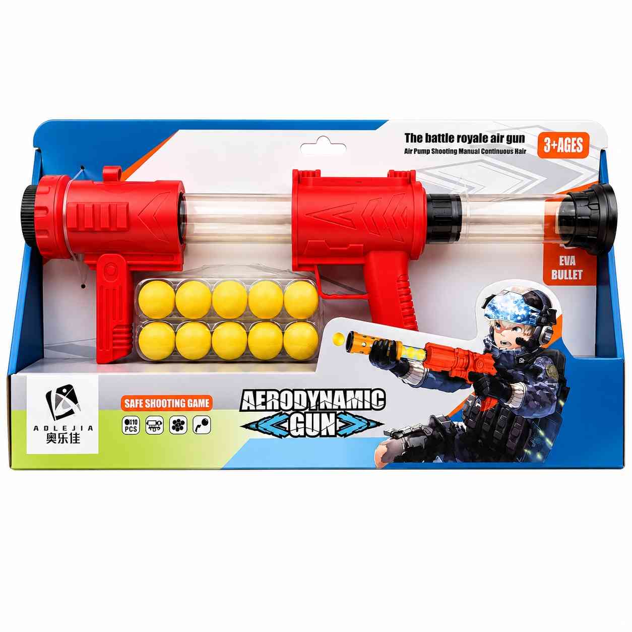 Aerodynamic Soft Ball Blaster Gun Set - Red