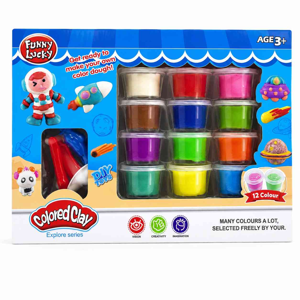 Space Adventure Clay Dough Play Set – 12 Colors