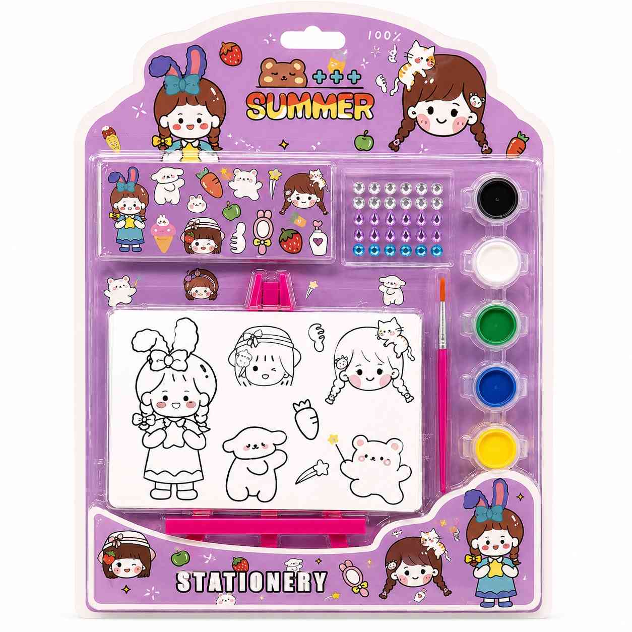 Cute Girl Painting & Coloring Activity Set