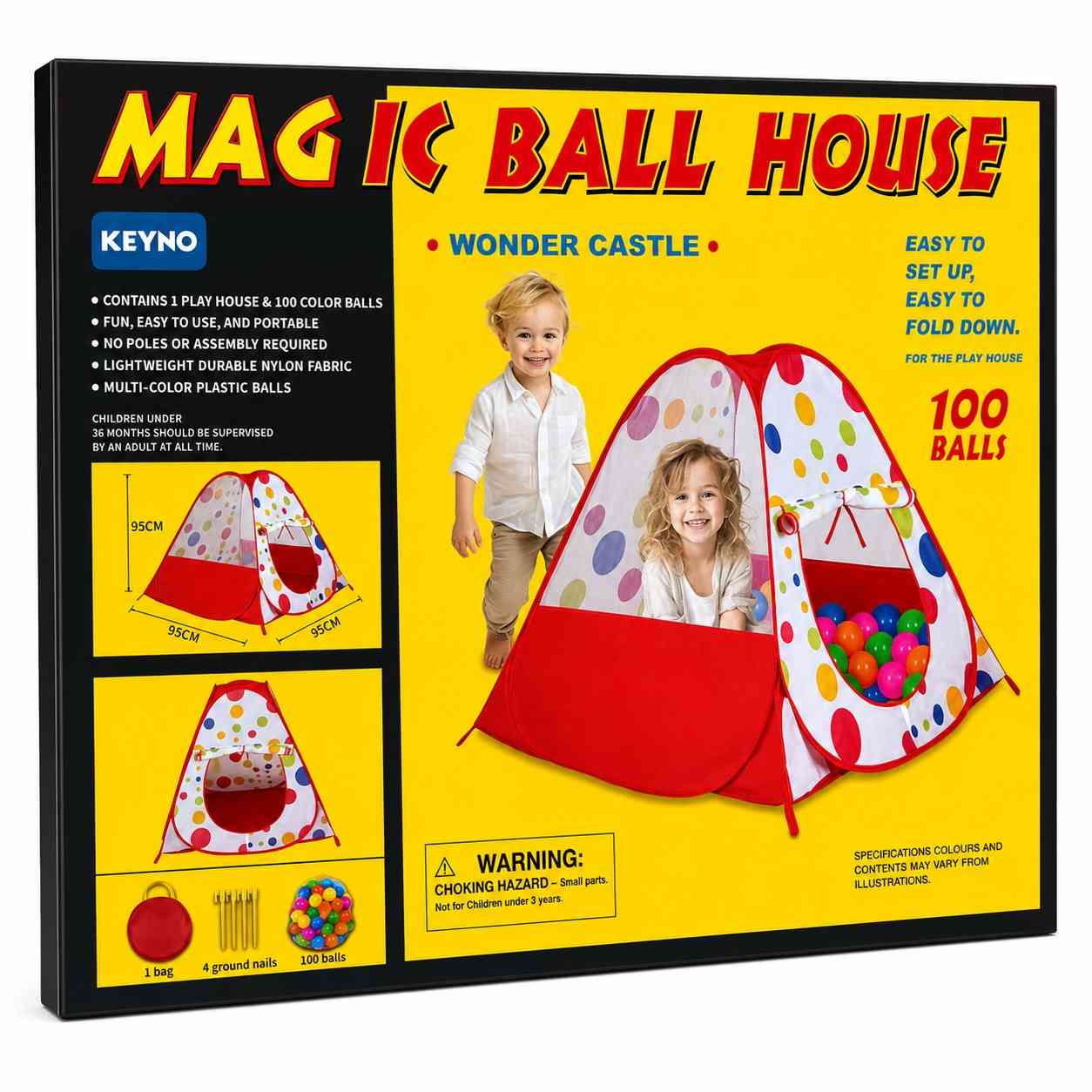 Magic Ball House Play Tent with 100 Balls