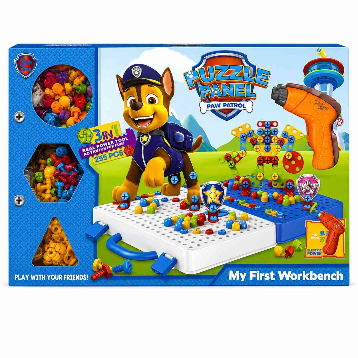 PAW Patrol 3D Puzzle Building Board with Electric Drill – 255 Pieces