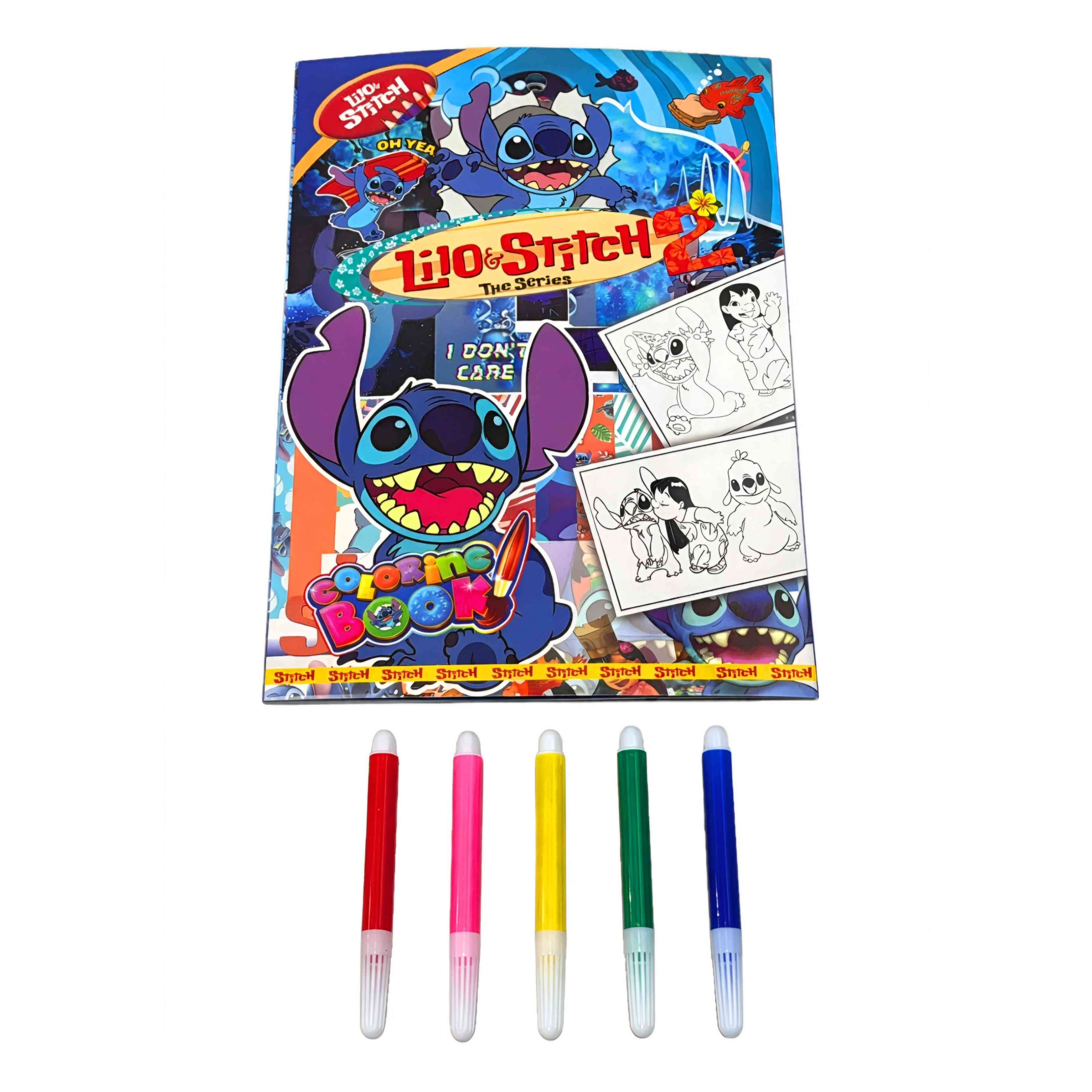 Lilo & Stitch 16-Page Coloring Book with 5 Coloring Pens