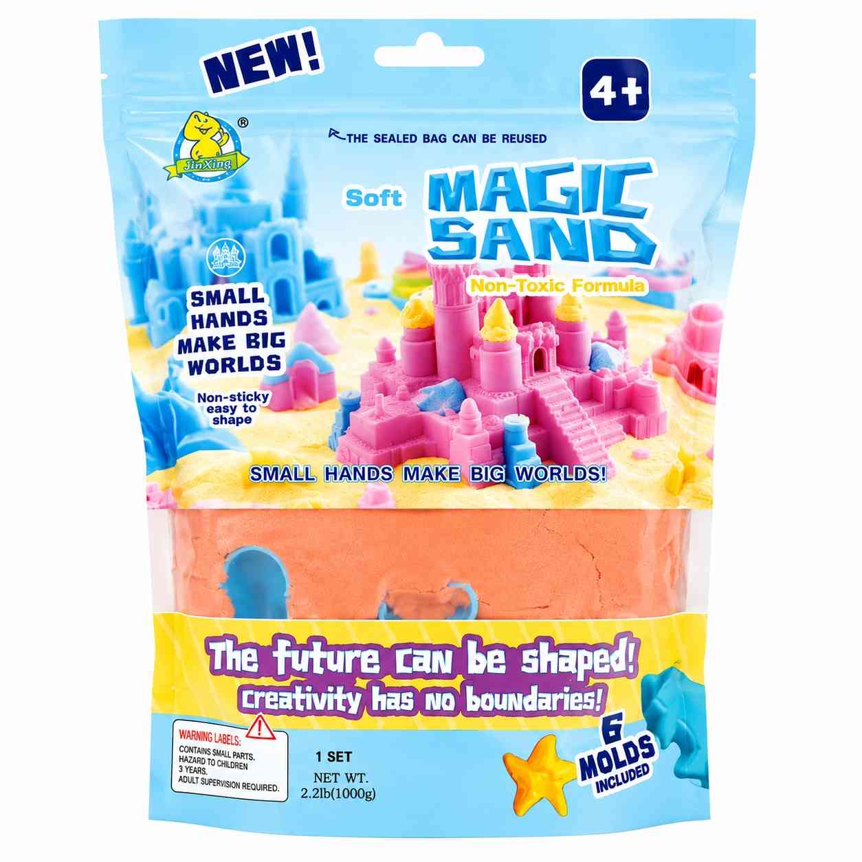 Kids Orange Magic Sand with Molds – 1 kg