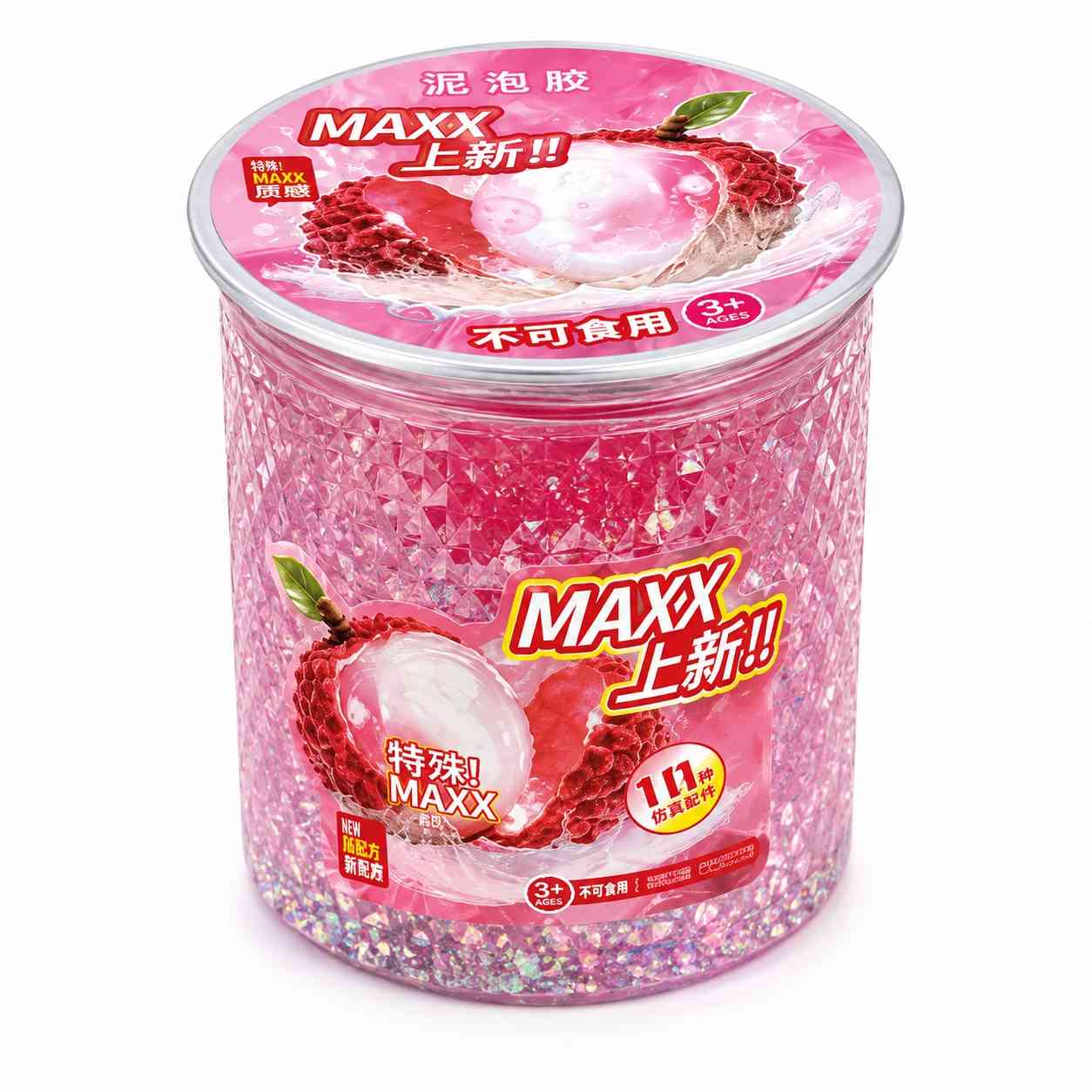 Lychee-Inspired Glitter Foaming Slime-Pink